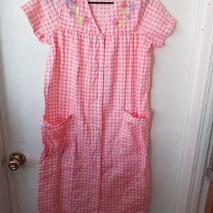 Pink Checkered Kids Housecoat